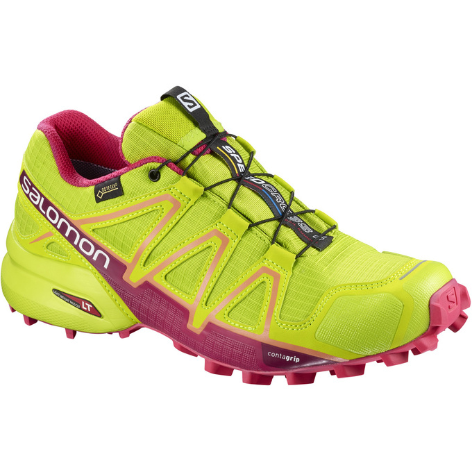 Chaussures De Trail Running Salomon Femme Jaune - Salomon SPEEDCROSS 4 GTX® W - France (0625-NEKGY)